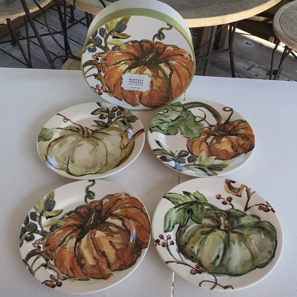 Pottery Barn Dining Pottery Barn Harvest Pumpkin Plates Poshmark